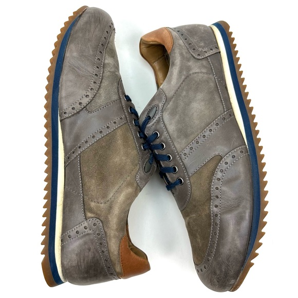 Johnston Murphy Ryland Shoes Gray Blue Suede Lace Up Brogue Leather Men’s 11 main image 10